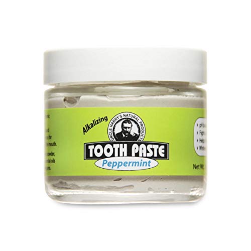 Uncle Harry's Natural & Fluoride-free Remineralizing Toothpaste - Freshens Breath & Strengthens Enamel - Peppermint (3 oz. jar)