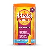 Metamucil 4-in-1 Psyllium Husk GLP-1 Friendly Fiber Supplement, Sugar-Free, 180 teaspoons, Orange Flavored, Daily Fiber Powder for Digestive Health, made with Plant-Based Psyllium Husk Fiber