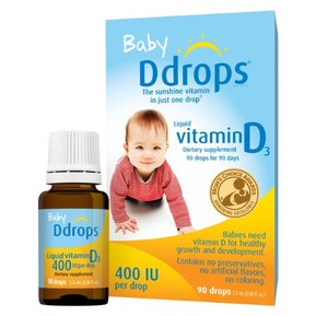 Baby DdropsÂ® 400 IU 90 Drops (0.08 Fl Oz) - Liquid Vitamin D3 Drops Supplement for Infants