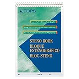 Tops Steno Books, 6" x 9", Gregg Rule, Green Tint Paper, 80 Sheets, 12 Pack (8021)