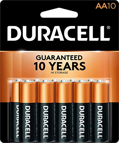 Duracell - CopperTop AA Alkaline Batteries - long lasting, all-purpose Double A battery for household and business - 10 count