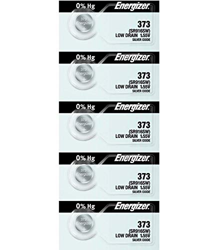 Energizer Battery 373(SR916SW) Silver Oxide 1.55V (5 Batteries Per Pack)
