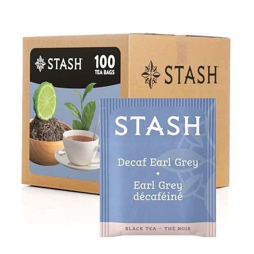 Stash Tea Decaffeinated Earl Grey Black 100 Count Box
