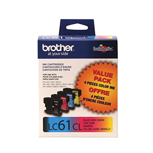 Brother® LC61 Black/Color Ink Cartridges, Pack of 4