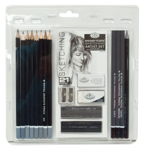 Book Cover Royal & Langnickel RART-200 Essentials Sketching Pencil Set, 21-Piece