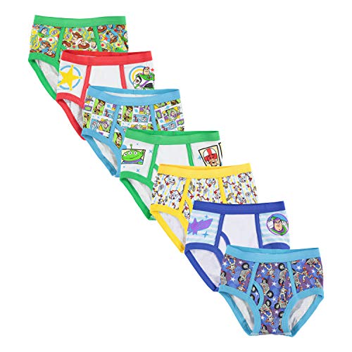 Book Cover Disney Pixar Toy Story 7 Pack Toddler Boys Briefs, Multi, 4T