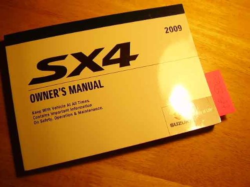 Book Cover 2009 Suzuki SX4 SX 4 Owners Manual