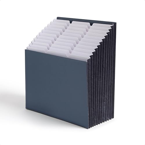 Smead Stadium File, 12 Pockets, Alphabetic/Monthly/Daily, Household/Blank Labels, Letter Size, Navy Blue (70211)