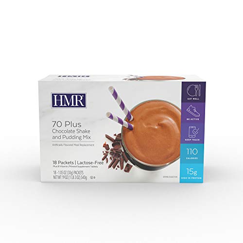 HMR "Classic" 70 Plus Chocolate Shake & Pudding Mix | Meal Replacement Powder | Lactose-Free | 15g Protein | Supports Healthy Weight Loss | Easy to Make | Low Calorie | 18 Single Serving Packets