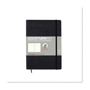 Leuchtturm1917 324804 Carnet Medium (A5) en couverture souple, 121 pages numérotées, noir, pointillés