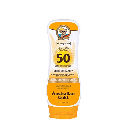 Australian Gold SPF 50+ Lotion 237ml INVERTED Bottle Outdoor Tanning Cream