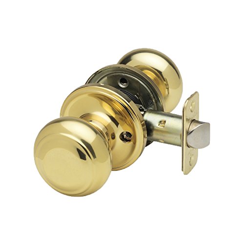 Copper Creek CK2020PB Colonial Door Knob, Passage Function, 1 Pack, Polished Brass