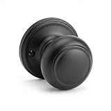 Copper Creek Colonial Dummy Interior Door Knob – ANSI Grade-3 Certified, Modern Heavy Duty Handle, Easy Install and Reversible for French Doors and Closets, Non Turning – Matte Black (1 Pack)