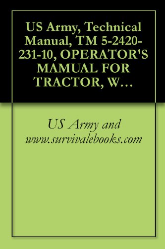 US Army, Technical Manual, TM 5-2420-231-10, OPERATOR'S MAMUAL FOR TRACTOR, WHEELED, INDUSTRIAL BACKHOE LAODER (BHL) NSN 2420-01-532-3399