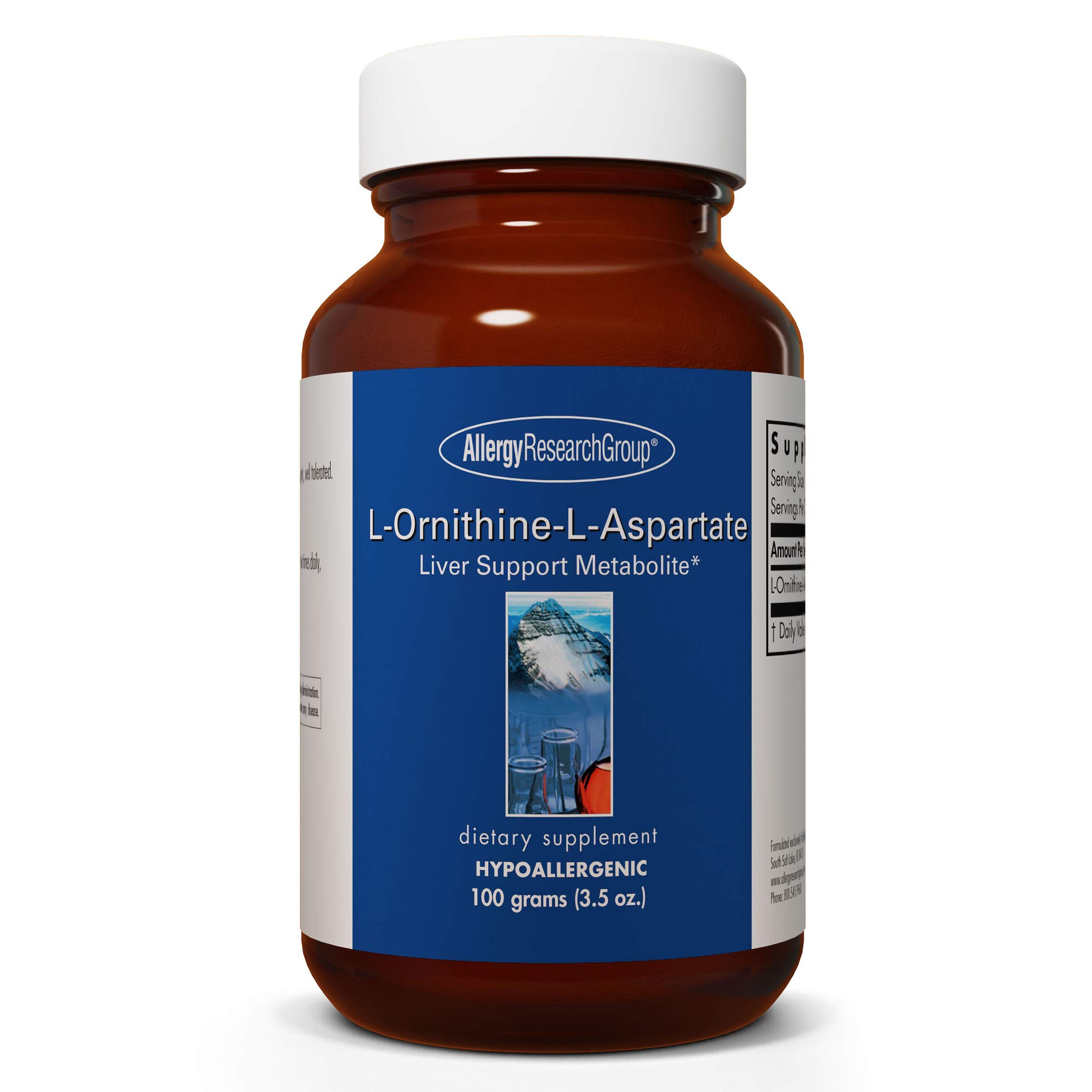 Allergy Research Group - L-Ornithine-L-Aspartate - Liver Support Amino Acid - 100 Grams (3.5 oz)