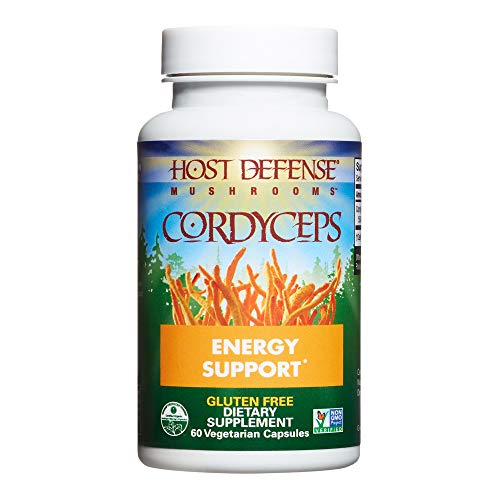 Host Defense, Cordyceps Capsules, Energy and Stamina Support, Daily Dietary Supplement, USDA Organic, Gluten Free, 60 Vegetarian Capsules (30 Servings)