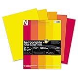 Astrobrights Color Paper, 8.5" x 11", 24 lb/89 gsm, "Warm" 5-Color Assortment, 500 Sheets (20272)