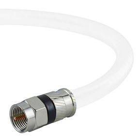 Mediabridge™ Coaxial Cable (25 Feet) with F-Male Connectors - Ultra Series - Tri-Shielded UL CL2 in-Wall Rated RG6 Digital Audio/Video - Includes Removable EZ Grip Caps (Part# CJ25-6WF-N1) 25 Feet White