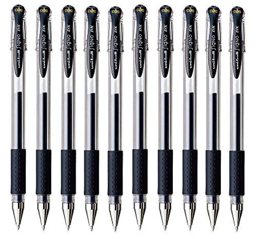 Book Cover Uni-ball Signo Gel Ink Pen, Black, 0.38mm, Pack of 10