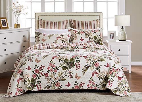 Book Cover Greenland Home Butterflies Quilt Set, Twin, Multi