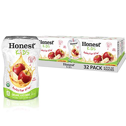 Book Cover Honest Kids Appley Ever After Apple Organic Fruit Juice Drink, 6.75 Fl. Oz, 32 Pack