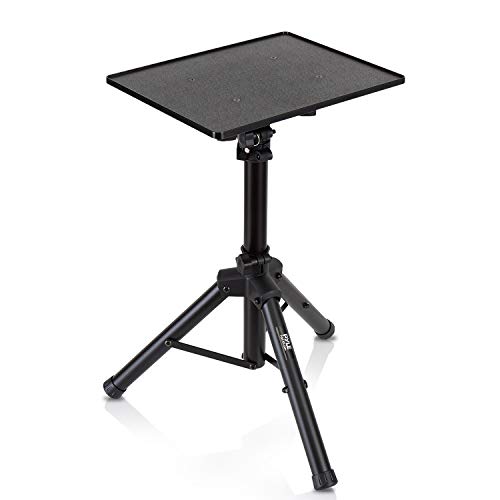Book Cover Universal Laptop Projector Tripod Stand - Computer, Book, DJ Equipment Holder Mount Height Adjustable Up to 35 Inches w/ 14'' x 11'' Plate Size - Perfect for Stage or Studio Use - PylePro PLPTS2