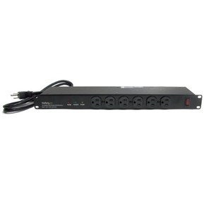 StarTech.com 16 Outlet Horizontal 1U Rack Mount PDU Power Strip for Network Server Racks - Surge Protection - 120V/15A - 6ft Power Cord (RKPW161915)