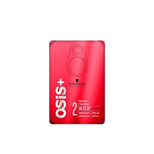 OSiS+ Mess Up Matte Texture Paste, 3.38 oz – Medium Hold, Dry Moldable Styling Paste - Flexible & Reworkable Styling for Defined and Messy Hair Looks