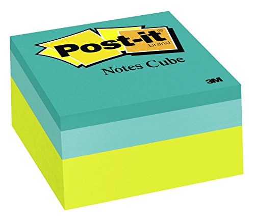 Post-it Notes Cube, 3 x 3-Inches, Assorted Bright Colors, 400-Sheets/Cube
