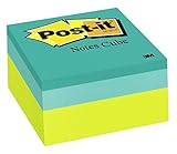 Post-it Notes Cube, America’s #1 Favorite Sticky Notes, 3 in x 3 in, Green Wave, 400 Sheets/Cube (2054-PP)