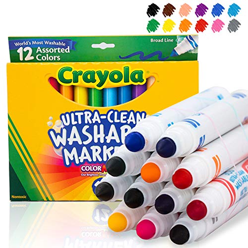 Book Cover Crayola Ultra Clean Washable Markers, Broad Line, 12 Count