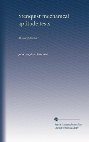 Stenquist mechanical aptitude tests: Manual of directions