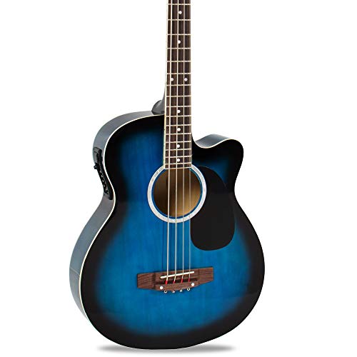 Best Choice Products 22-Fret Full Size Acoustic Electric Bass Guitar w/ 4-Band Equalizer, Adjustable Truss Rod