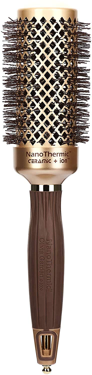 Olivia Garden NanoThermic Ceramic + Ion Round Thermal Hair Brush (not electrical) 1.75 Inch (Pack of 1)