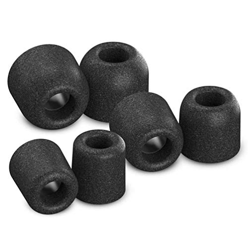 Comply Isolation Noise Cancelling Memory Foam Earphone Tips for BandO Play, MEE Audio M6 Pro, Ultimate Ears, Xioami Mi Hybrid and More, Premium Replacement Noise Reducing Earbud Tips T-200 (Small/Medium/Large) - Black, 3 Pair