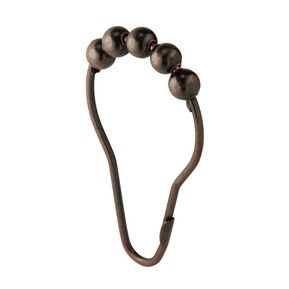 iDesign Steel Roller Shower Curtain Rings/Hooks - Bronze, Set of 12