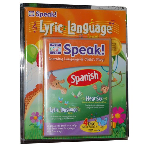 Your Baby Can Speak Spanish (Lyric Language, Fun Interactive Language Learning, Book and 4 Disc Set, 4 Disc Video and Audio Set)