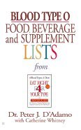Blood Type O Food Beverage And Supplemental Lists - 2002 publication.