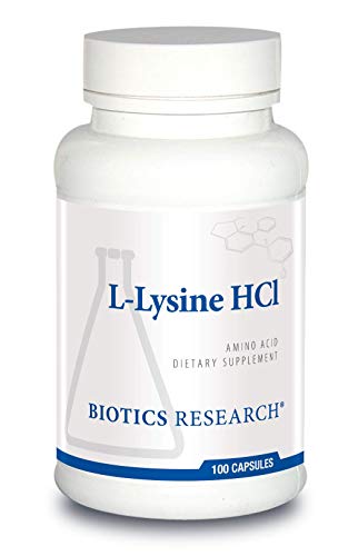 BIOTICS Research L Lysine HCI Amino Acid L lysine Supplement Promotes Energy, Boosts Immunity, Stimulates Calcium Absorption 100 Capsules