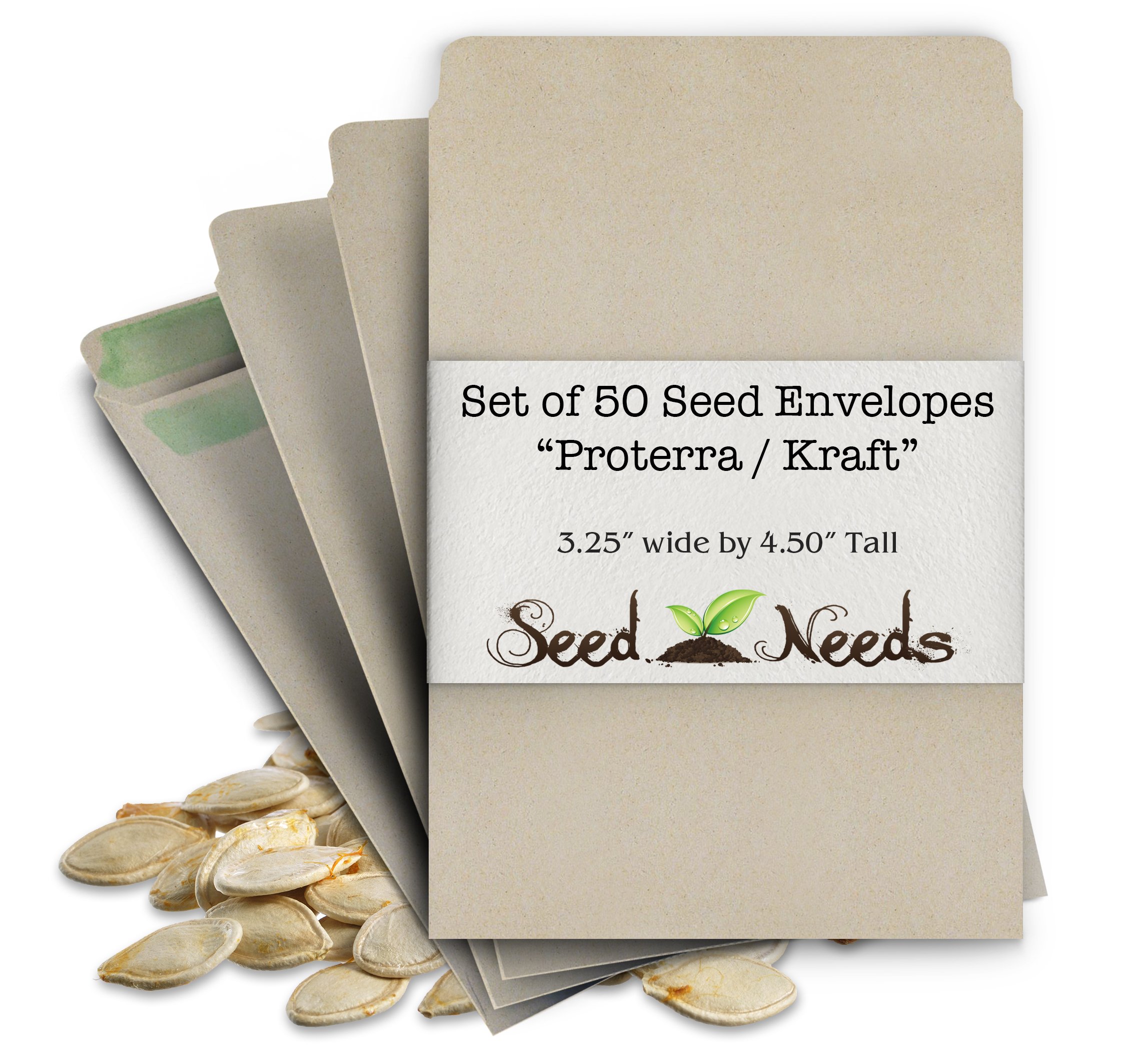 Book Cover Set of 50 Blank Proterra Seed Envelopes W/ Self Sealing Adhesive (3.25