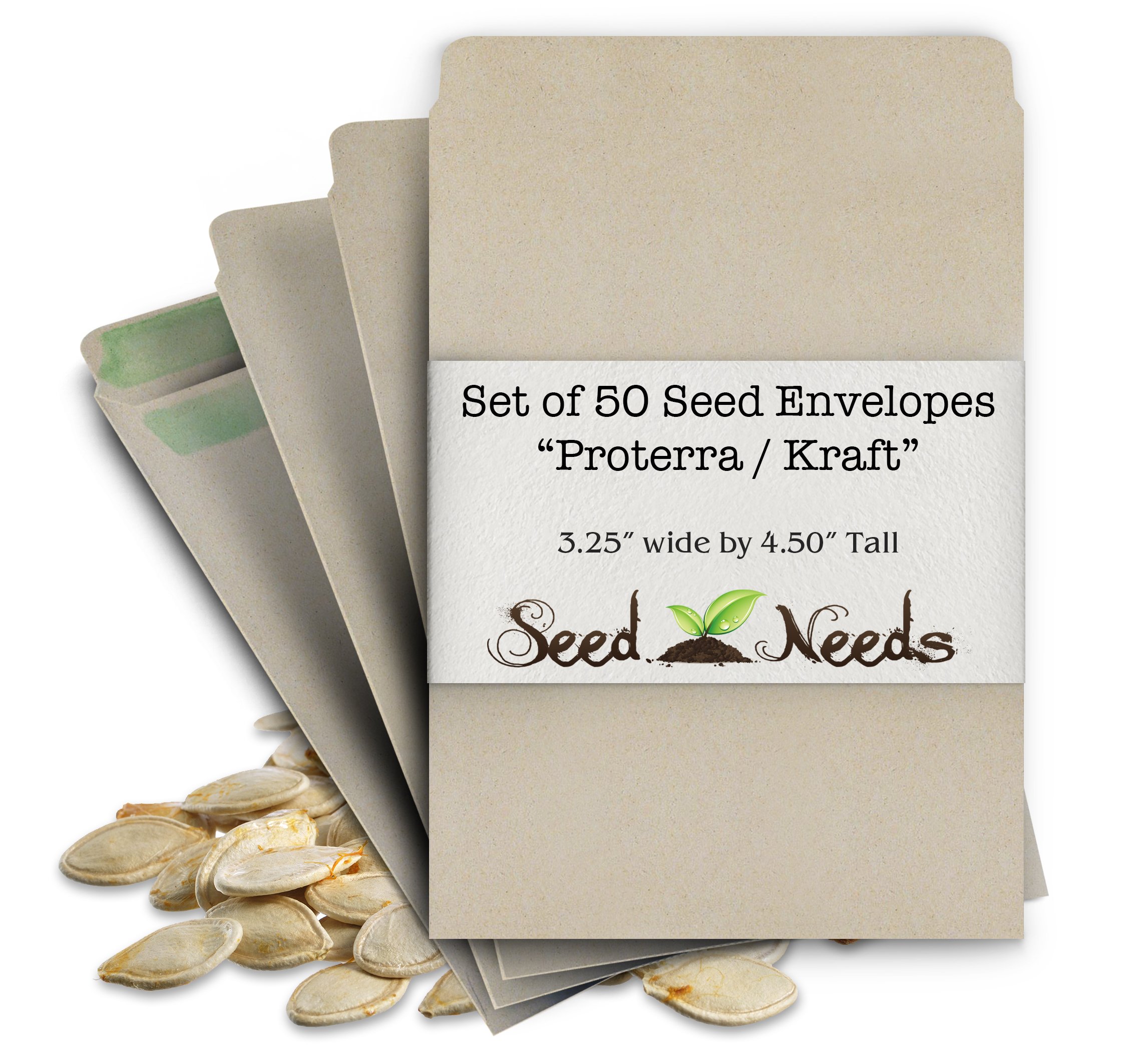 Set of 50 Blank Proterra Seed Envelopes W/ Self Sealing Adhesive (3.25" W by 4.50" H)