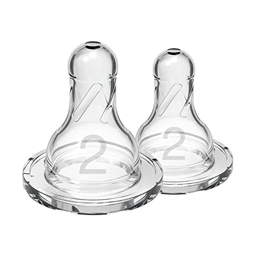 Lot de 2 tétines à goulot standard pour biberons du Dr Brown en verre - niveau 2