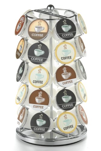Book Cover Nifty K-Cup Carousel in Chrome Holds 35 K-Cups.