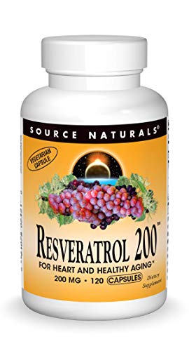 Source Naturals Resveratrol 200 mg for Heart and Healthy Aging - 120 Vegetarian Capsules