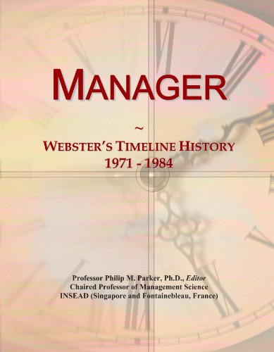 Manager: Webster's Timeline History, 1971 - 1984