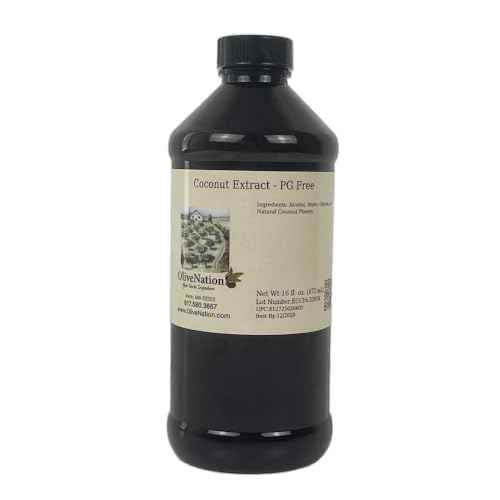 Natural Coconut Extract - Clear Water Soluble Flavoring from Natural Coconut Flavors - Sugar-Free - Non-GMO - Gluten Free - Kosher - Vegan - 16 ounces