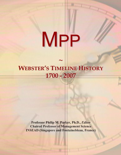 Mpp: Webster's Timeline History, 1700 - 2007
