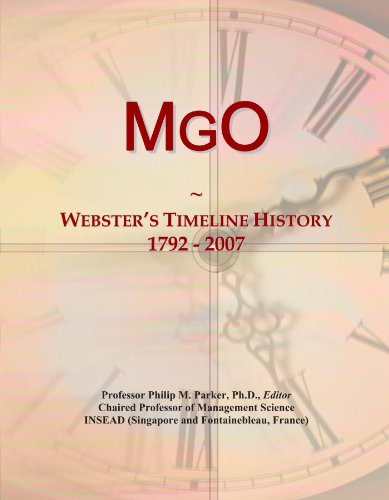 MgO: Webster's Timeline History, 1792 - 2007