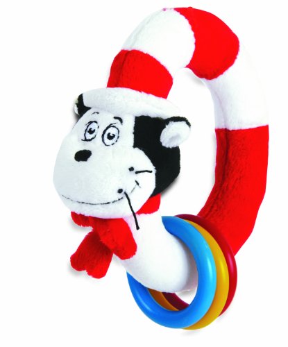 Manhattan Toy Dr. Seuss Cat in The Hat Take and Shake Ring Rattle and Teether Toy