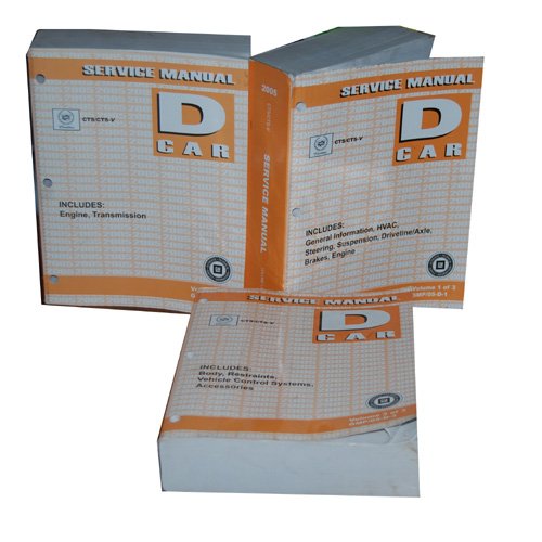 2005 Cadillac CTS and CTS-V Service Manual set (3 Volume Set, Car D, GMP/05-D-1, D-2, D-3)